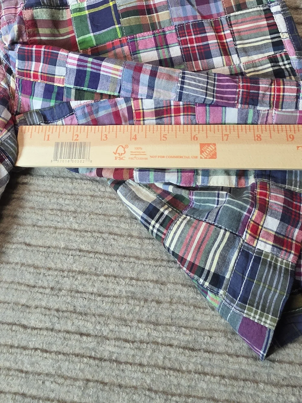J.Crew Field Short Patchwork Madras Plaid Cotton Multi-Color Shorts Men’s 31